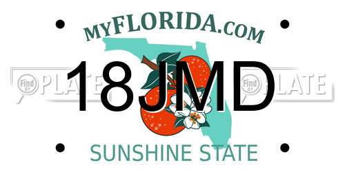 18JMD Florida License Plate