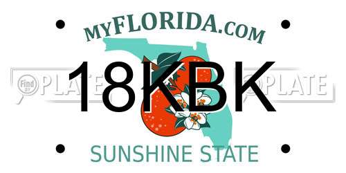 18KBK Florida License Plate