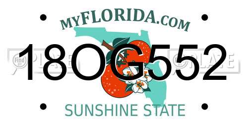 18OG552 Florida License Plate