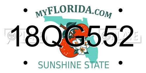 18QG552 Florida License Plate
