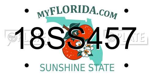 18SS457 Florida License Plate