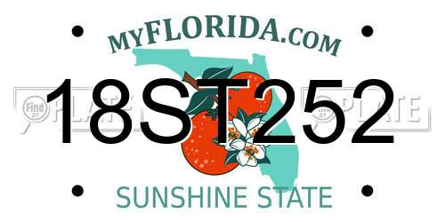 18ST252 Florida License Plate