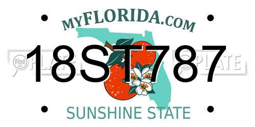 18ST787 Florida License Plate
