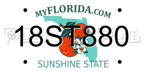 18ST880 Florida License Plate