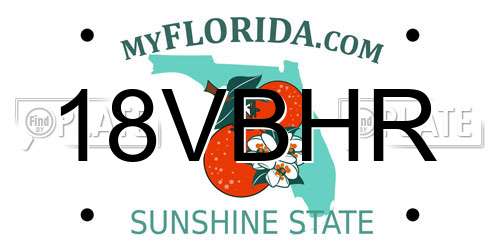 18VBHR Florida License Plate