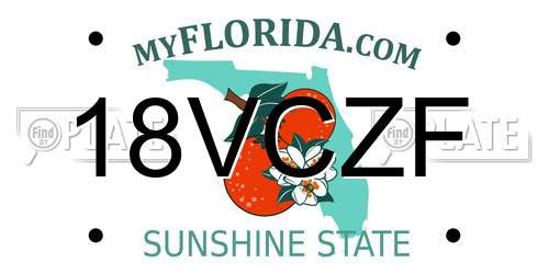 18VCZF Florida License Plate