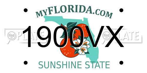 1900VX Florida License Plate