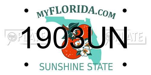 1903UN Florida License Plate