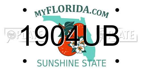 1904UB Florida License Plate