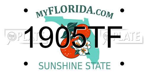 1905TF Florida License Plate
