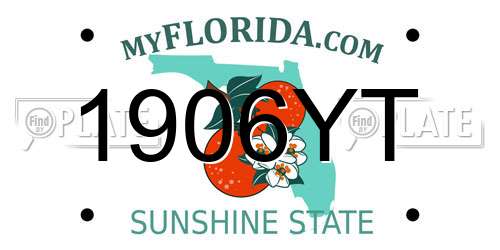 1906YT Florida License Plate