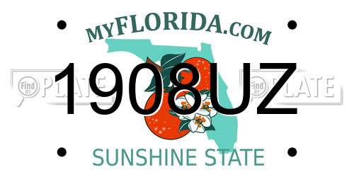 1908UZ Florida License Plate