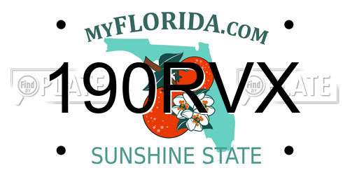 190RVX Florida License Plate