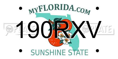 190RXV Florida License Plate