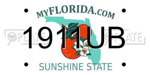 1911UB Florida License Plate