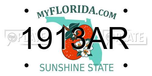 1913AR Florida License Plate