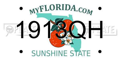 1913QH Florida License Plate