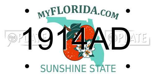 1914AD Florida License Plate