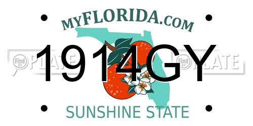 1914GY Florida License Plate