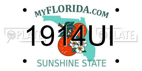 1914UI Florida License Plate