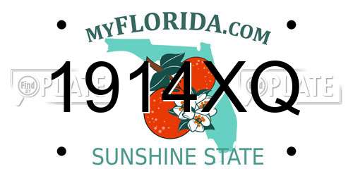 1914XQ Florida License Plate