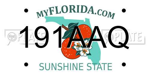 191AAQ Florida License Plate