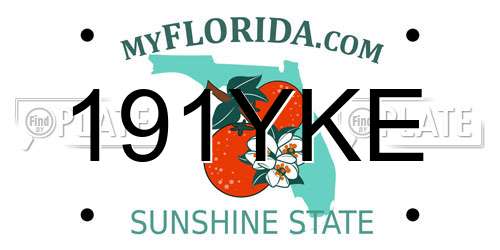 191YKE Florida License Plate