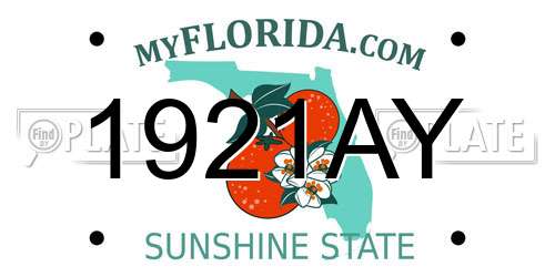 1921AY Florida License Plate