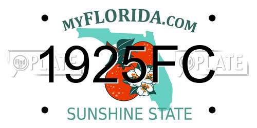 1925FC Florida License Plate
