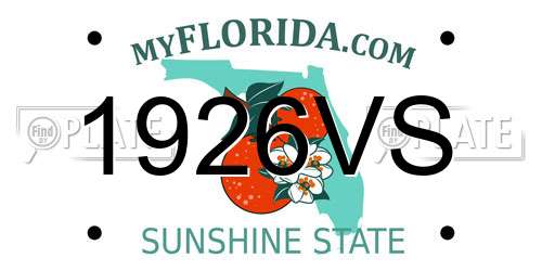 1926VS Florida License Plate
