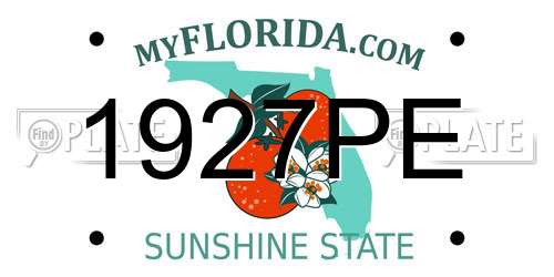 1927PE Florida License Plate