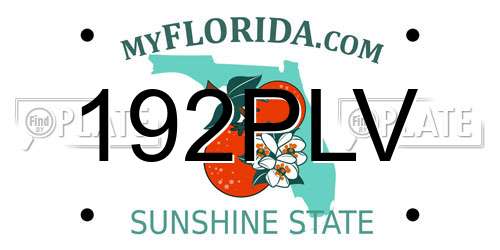 192PLV Florida License Plate