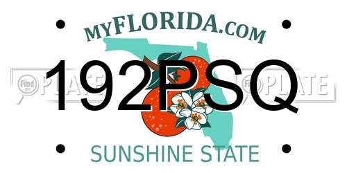 192PSQ Florida License Plate