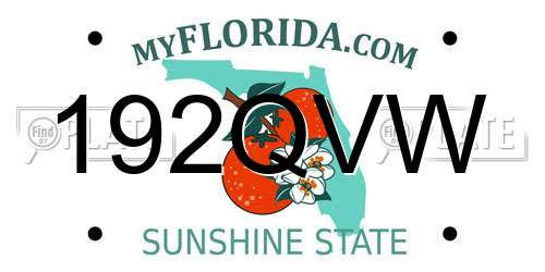 192QVW Florida License Plate
