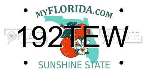 192TEW Florida License Plate