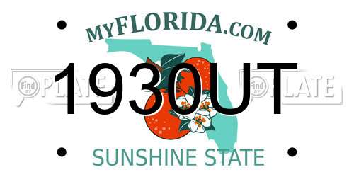 1930UT Florida License Plate