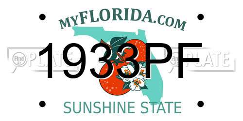 1933PF Florida License Plate
