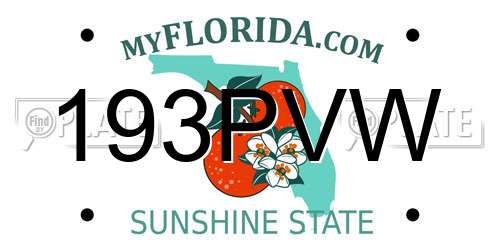 193PVW Florida License Plate