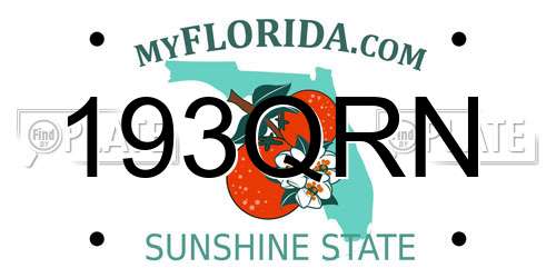 193QRN Florida License Plate