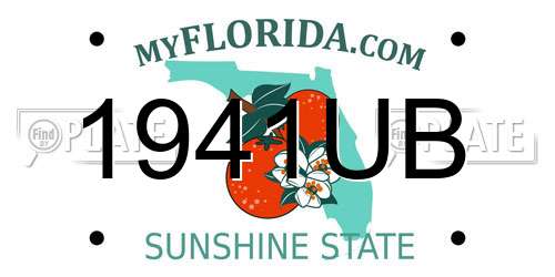 1941UB Florida License Plate