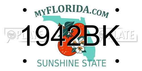 1942BK Florida License Plate