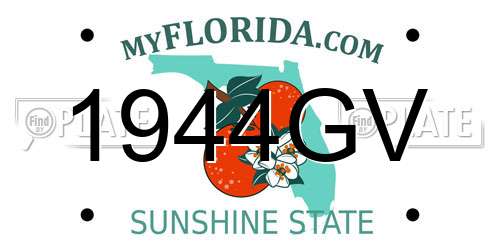 1944GV Florida License Plate