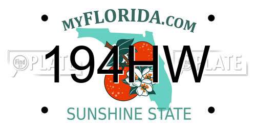 194HW Florida License Plate