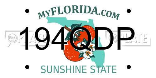 194QDP Florida License Plate