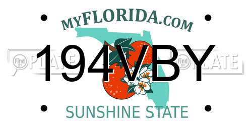 194VBY Florida License Plate