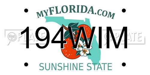 194WIM Florida License Plate