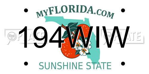194WIW Florida License Plate