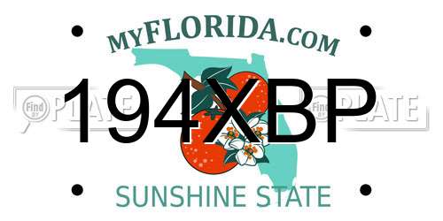 194XBP Florida License Plate