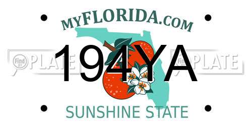 194YA Florida License Plate