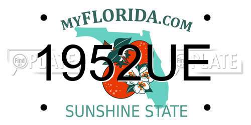 1952UE Florida License Plate